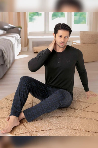 Aydoğan Erkek Civan Patlı Modal Antrasit Pijama Takımı 0414