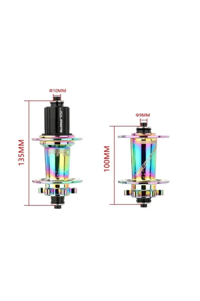 Hassns Pro 7 Rainbow Bisiklet Göbek Seti Ön Arka Kaset Göbek Seti 32 Delik 6 Vida Qr Mandal - 7