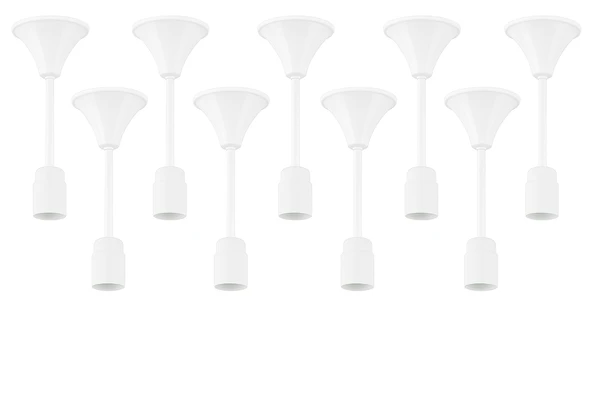 E27 Tij Duy 9'lu Set Korumalı Muhafazalı Lamba Duy Aparatı Beyaz Uzatma Duy