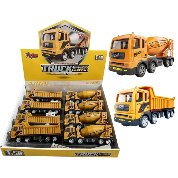 Beton Mikseri ve Hafriyat Kamyonu 1:50 ölçek