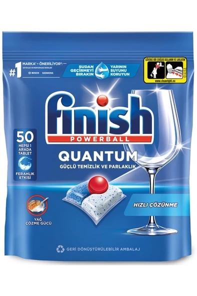 Finish Quantum Hepsi Bir Arada 50 Kapsül Bulaşık Makinesi Deterjanı Tableti - 2