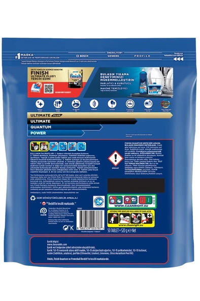 Finish Quantum Hepsi Bir Arada 50 Kapsül Bulaşık Makinesi Deterjanı Tableti - 9