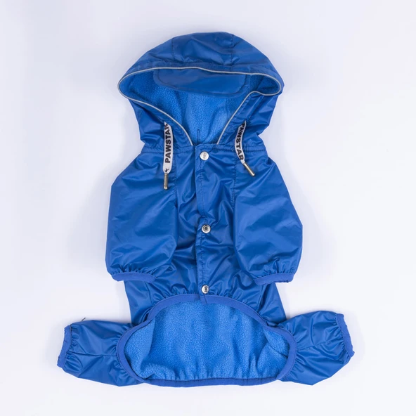 Pawstar Sax Mavi Muson Su Geçirmez Küçük Irk Köpek Yağmurluk Tulum - Resim 4