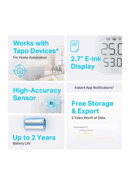 Tp-lınk Tapo T315, Akıllı Sıcaklık Ve Nem Monitörü - Resim 2