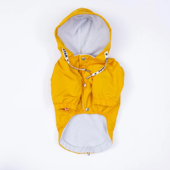 Pawstar Pluvia İçi Polar Orta-Büyük Irk Köpek Yağmurluğu Sarı - Resim 5