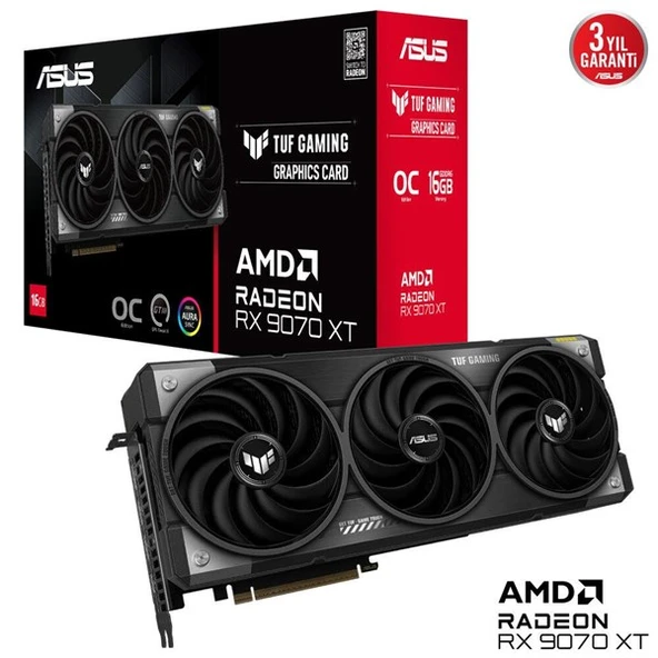 ASUS 16GB TUF RX9070XT-O16G GAMING GDDR6 HDMI-DP PCIE 5.0 ürün görseli 1