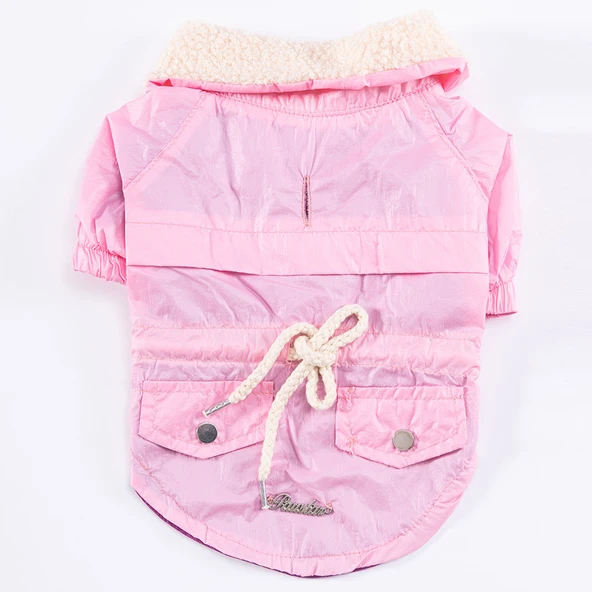 Pawstar Pink Brillante Su İtici Küçük Irk Köpek Yağmurluğu - Resim 5