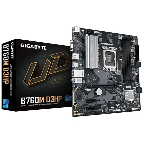 GIGABYTE B760M-D3HP DDR5 HDMI DP PCIE 4.0 1700p mATX ürün görseli 1