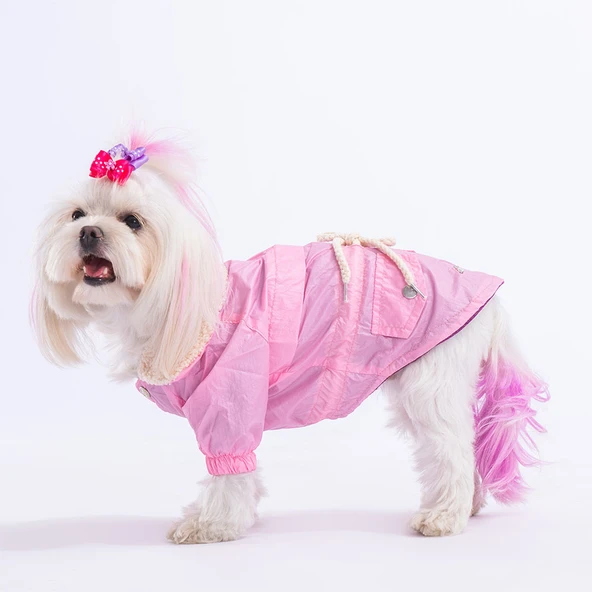 Pawstar Pink Brillante Su İtici Küçük Irk Köpek Yağmurluğu ürün görseli