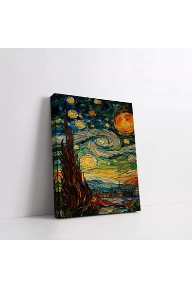 Yıldızlı Gece Görkemi Kanvas Tablo - Resim 3