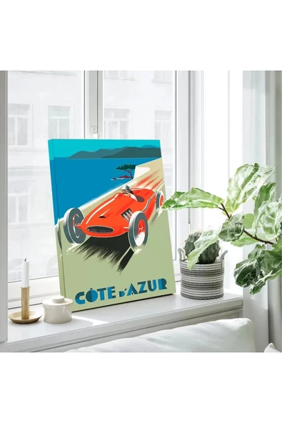 Mavi Sahil Yarışı Kanvas Tablo - Resim 3