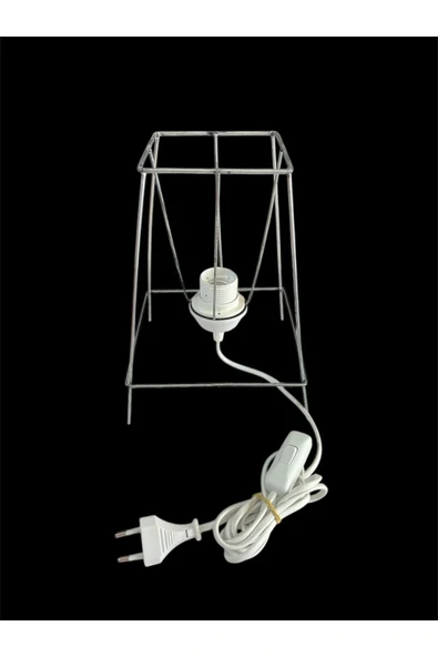 Masa Lambası İskelet Teli 3mm Paslanmaz Galvaniz Metal (2 Metre Arapuarlı Duy Dahil)