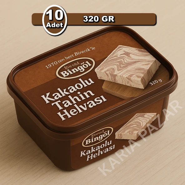 Bingöl Kakaolu Tahin Helvası 320 g x 10 | Toptan Ekonomik Paket ürün görseli 1