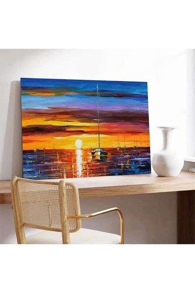 Günbatımı Yansımaları Kanvas Tablo - Resim 3