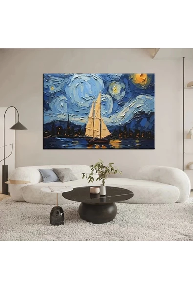 Geceye Yelken Açan Kanvas Tablo ürün görseli