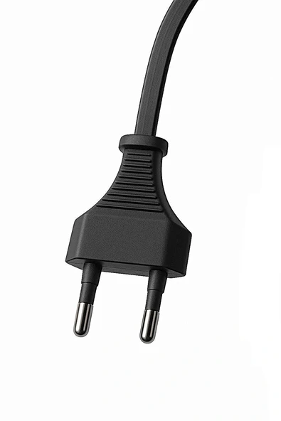 Fişli Arapuarlı Kablo (Yassı)- Anahtarlı (2X0,50) Siyah - 2 Metre - 4