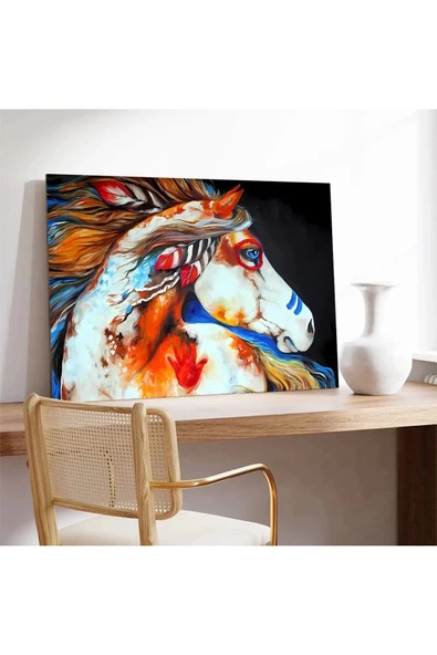 Alevler İçinde At Kanvas Tablo - Resim 3