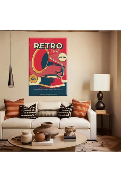 Retro Müzik Fuarı Kanvas Tablo ürün görseli
