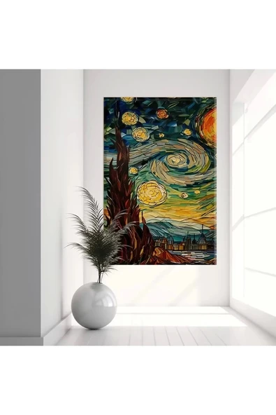 Yıldızlı Gece Görkemi Kanvas Tablo ürün görseli