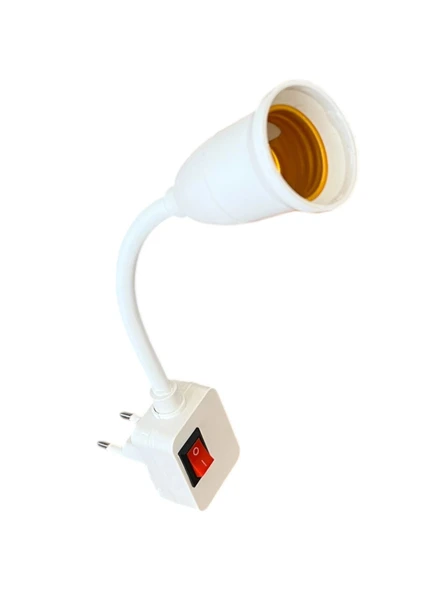 Spiral Kıvrımlı, Fişli, Aç kapa Anahtarlı E27 Duy Plastik (20Cm) ürün görseli 1