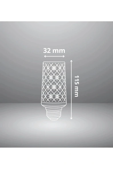 15W Dekoratif Kristal Ampul E27 Led Uzun Beyaz Renk 1600 Lümen - 3