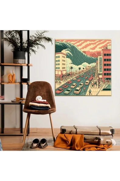 Yaklaşan Tsunami Kanvas Tablo ürün görseli