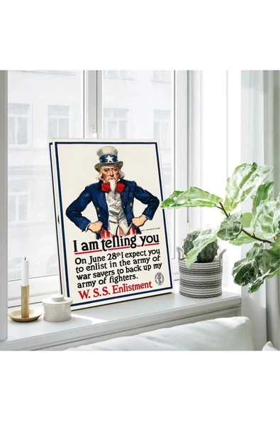 Uncle Sam Vintage Kanvas Tablo - Resim 3