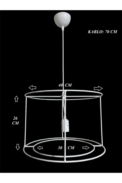 Avize İskelet Teli Büyük Boy 5mm Metal Premium (Duy Takımı Dahil) C - 2