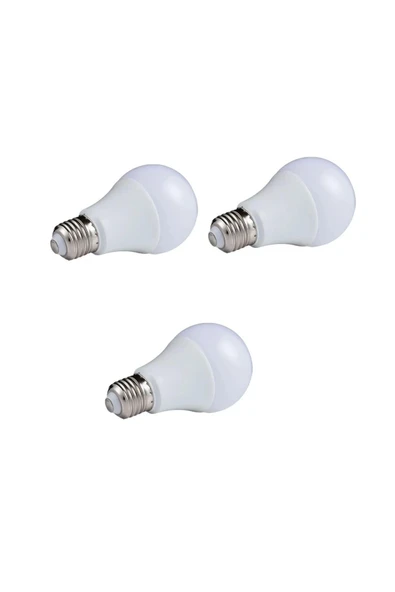 9W E27 Led Ampul 3000K Sıcak Sarı Işık (3 Adet) - 2