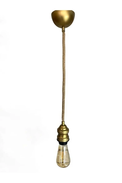 Sarkıt Lale Duy Jüt Hasır Kablo Dekoratif (AMPUL DAHİL DEĞİLDİR) 70cm Metal ürün görseli