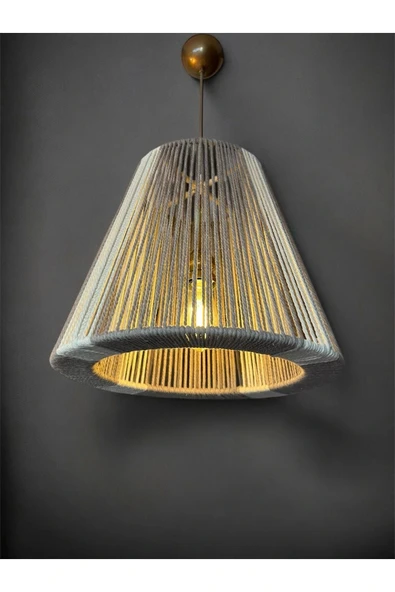 Radiara - Makrome Avize - Bej-Ekru, Metal İskelet - 4