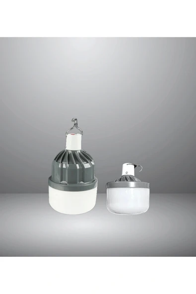 80 Watt Usb Şarjlı Kamp Ampulü - Kancalı Kamp Çadır Lambası 6500K (Teleskopik) - 1
