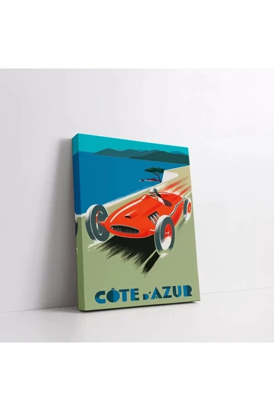 Mavi Sahil Yarışı Kanvas Tablo - Resim 2