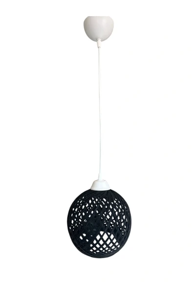 Sarkıt Ip Top Avize 20cm Başlık - Siyah Top (70CM BEYAZ KABLO) - 1