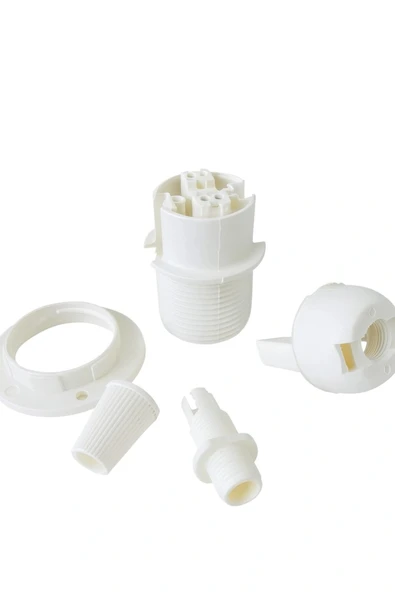 Italyan E14 Duy (MİNİ DUY) Bakalit Geçmeli Yarım Diş Beyaz (250V-2A) 5 Adet - Resim 2