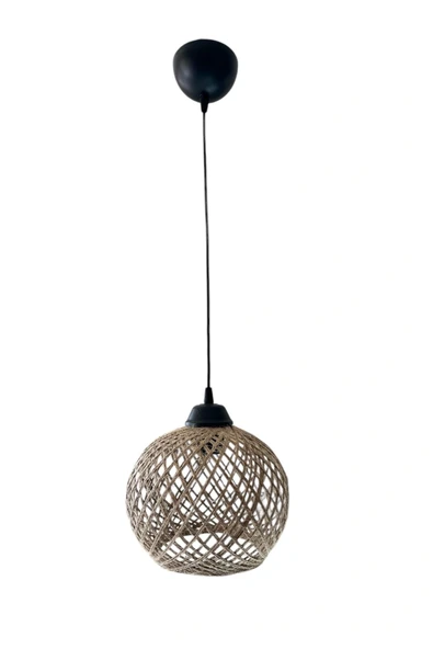 Sarkıt Ip Top Avize 20cm Başlık - Jüt Top (70CM Siyah KABLO) ürün görseli