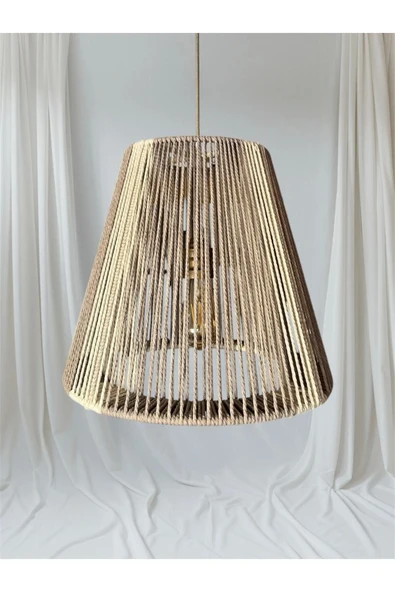 Radiara - Makrome Avize - Bej-Ekru, Metal İskelet - 3