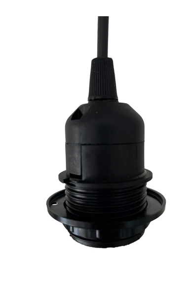 Sarkıt E27 Duy Takımı Yarım Dişli Avize Başlık Duyu Siyah 70cm Bakalit (1 Adet) - 2