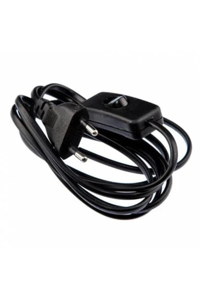 Arapuarlı Aç Kapa Anahtarlı Fişli Kablo Duy 2 Metre Siyah 1656 - 5