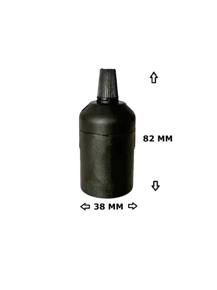 İtalyan Tip E27 Duy Vidasız Geçmeli Düz Bakalit Siyah (250V-4A) 5 Adet - Resim 3