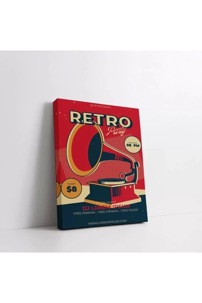 Retro Müzik Fuarı Kanvas Tablo - Resim 2