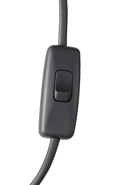 Fişli Arapuarlı Kablo (Yassı)- Anahtarlı (2X0,50) Siyah - 2 Metre - 3