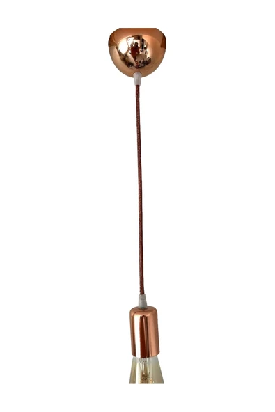 Sarkıt Lale Duy - KUMAŞ KABLO - (Bakır Renk) (AMPUL DAHİL DEĞİLDİR) 70cm Plastik - 1