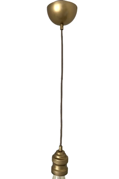 Sarkıt Lale Duy Zigzag Kumaş Kablo DEKORATİF (AMPUL DAHİL DEĞİLDİR) 70cm Metal