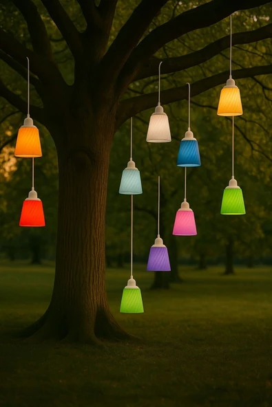 10 Farklı Renk Ağaç Feneri E27 ürün görseli