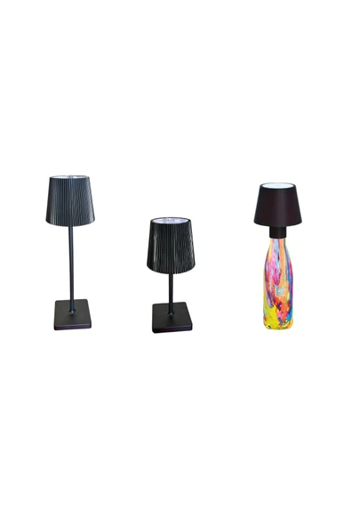 Dokunmatik Dimerli, Şarjlı Masa Lambası RGB Renk Modlu (1 Adet) - Resim 3