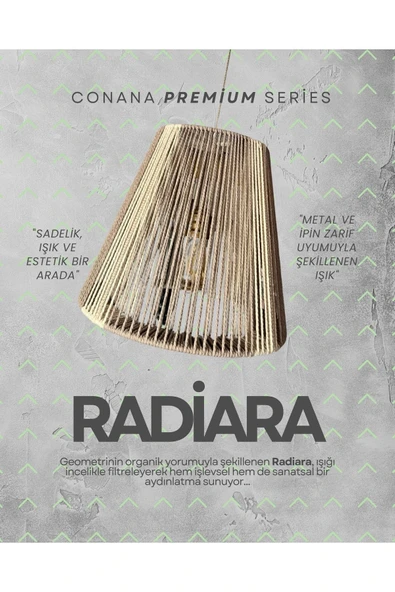 Radiara - Makrome Avize - Bej-Ekru, Metal İskelet - 1
