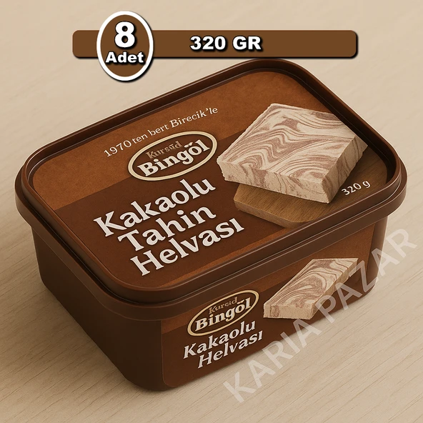 Bingöl Kakaolu Tahin Helvası 320 g x 8 | Ekonomik Toptan Paket - 1