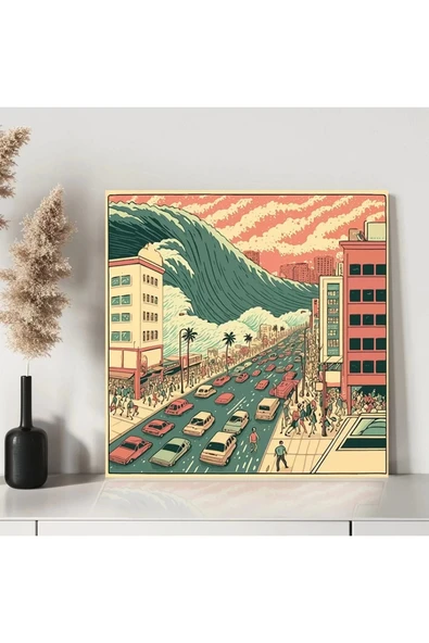 Yaklaşan Tsunami Kanvas Tablo - Resim 3