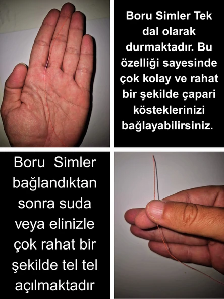 Eagenset Hazır Çapari Kombini Boru Sim Ultraviyole Uv Neon Turuncu Makarada - 6